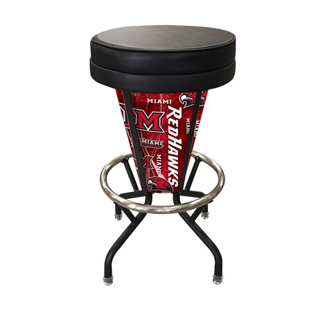 Holland Bar Stool Co Lighted Miami (OH) 30" Swivel Bar Stool L500030Mia-OHBlkVinyl
